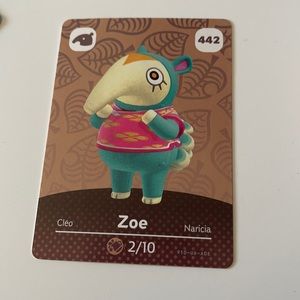 Animal Crossing Amiibo card #442 Zoe
